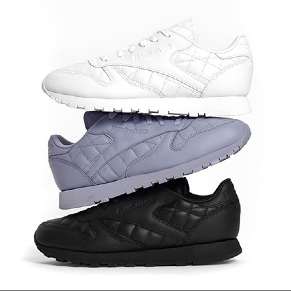 Reebok - Classic Leather Quilted Sneakers - Black - Size 36 (6US) - Picture 4 of 8